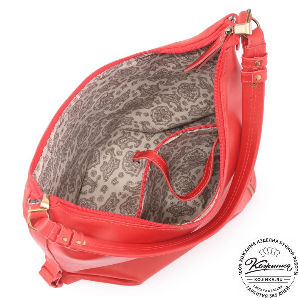  Женская кожаная сумка "Эмилия" (красная)